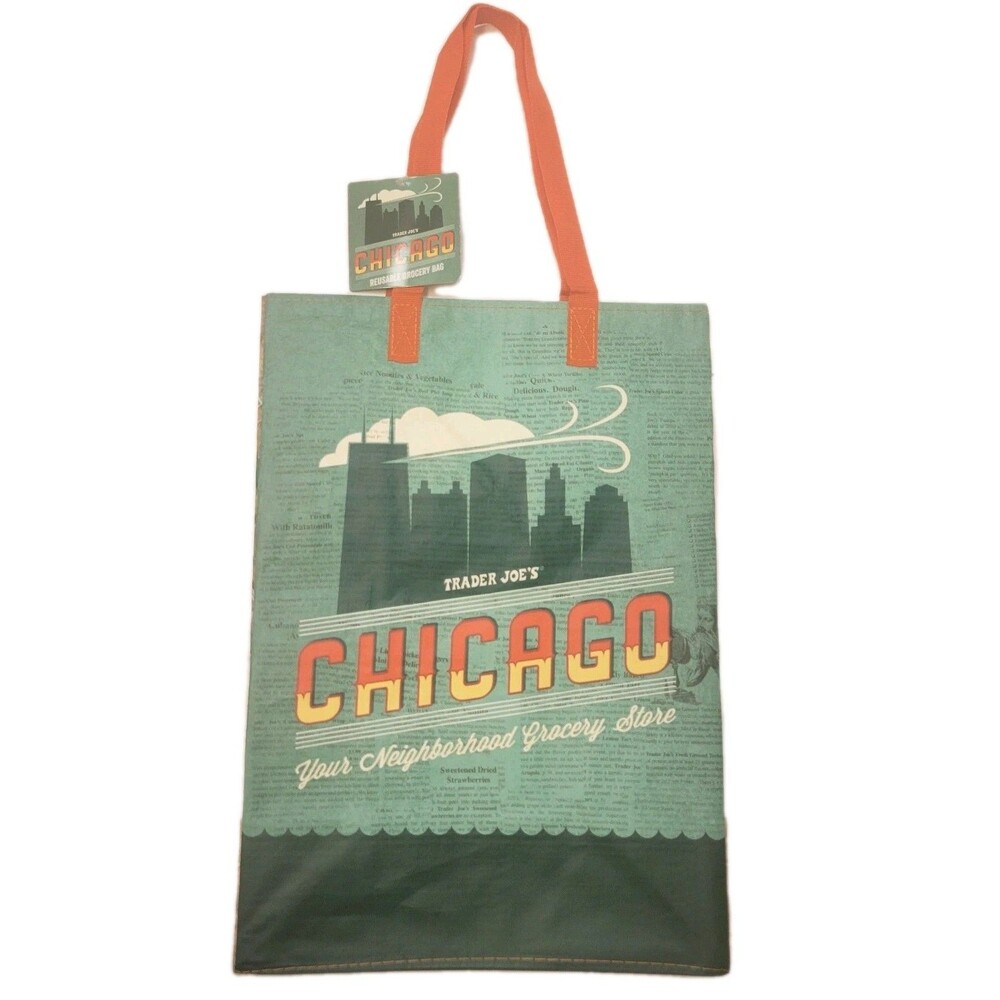 Trader Joe’s Chicago Reusable Grocery Tote Bag Skyline Limited Edition NWT